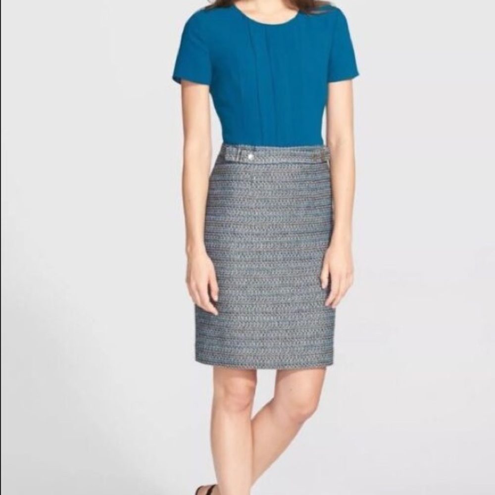 Hugo Boss Blue and Gray Mini Dress